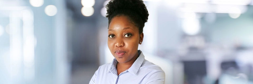 Black female business professional at DSV